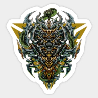 Great Skull Mecha Illustration Sticker